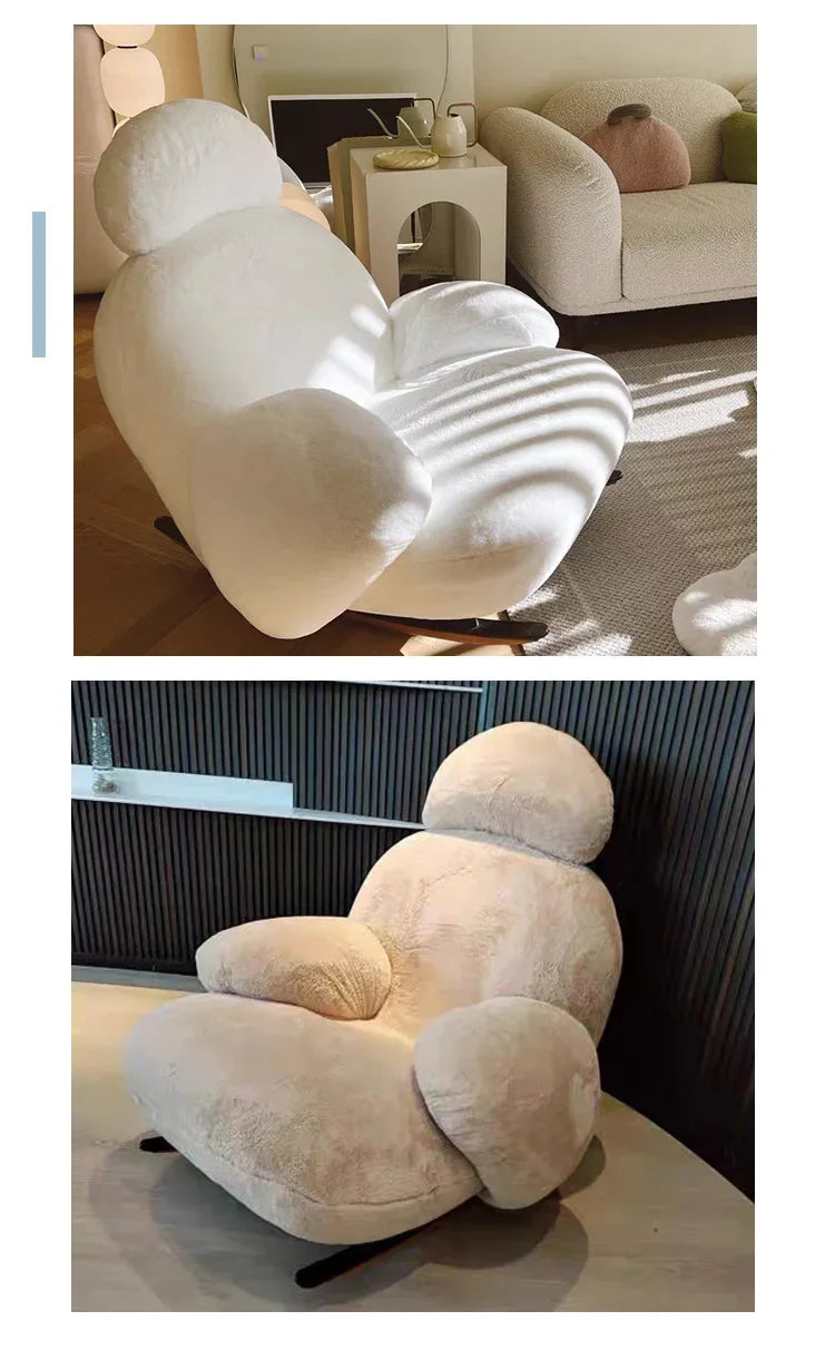 Balcony Living room Bedroom Designer Internet celebrity chair Solid wood tripod recliner