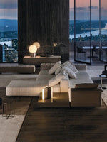 Italian minimalist modern cloth art three person sofa villa large family living room model room combined sofa