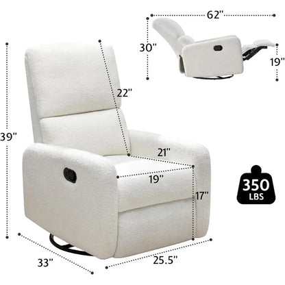 Comfy Upholstered Recliner Chair for Adults, Nursery Rocking Armchair, Glider Rocker Reclining Sofa