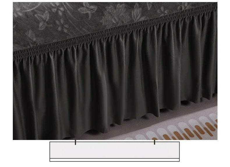 Luxury 1/2/3/4 Seater Slipcover with Elegant Skirt Solid Color Thickened Crystal Velvet Jacquard European Full Cover Non-Slip