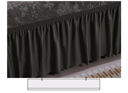 Elegant Stretchable Sofa Cover with Skirt for 1/2/3/4 Seater Soft Velvet Non-Slip Elastic Luxury Solid Color