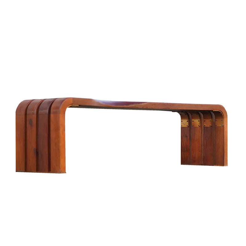 Park outdoor bench wrought iron leisure community chair outdoor square double bench garden solid wood