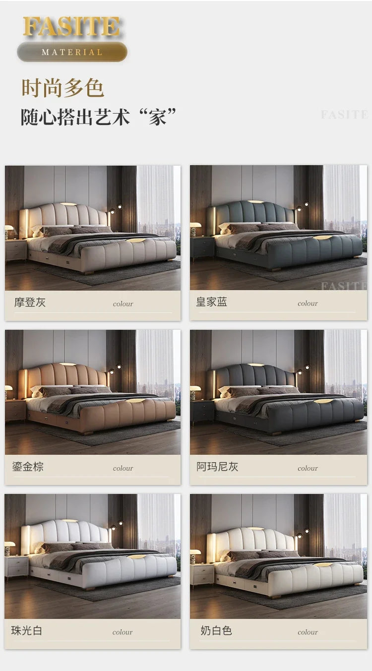 Luxury Frame Double Bed King Size Modern Living Room Frame Double Bed Queen Hotel Princess Cama De Casal Bedroom Furniture