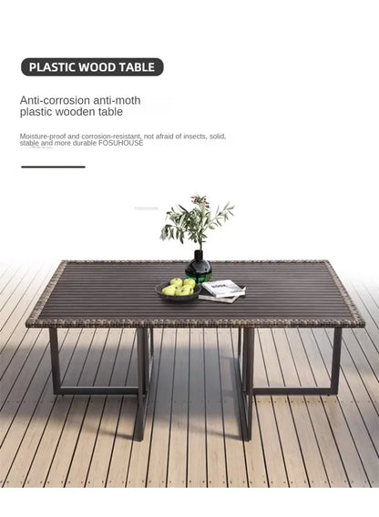 Terrace Garden Rattan Outdoor Chair Leisure Tea Table Patio Outdoor Furniture Set Outdoor Table and Chairs Garden Furniture Sets