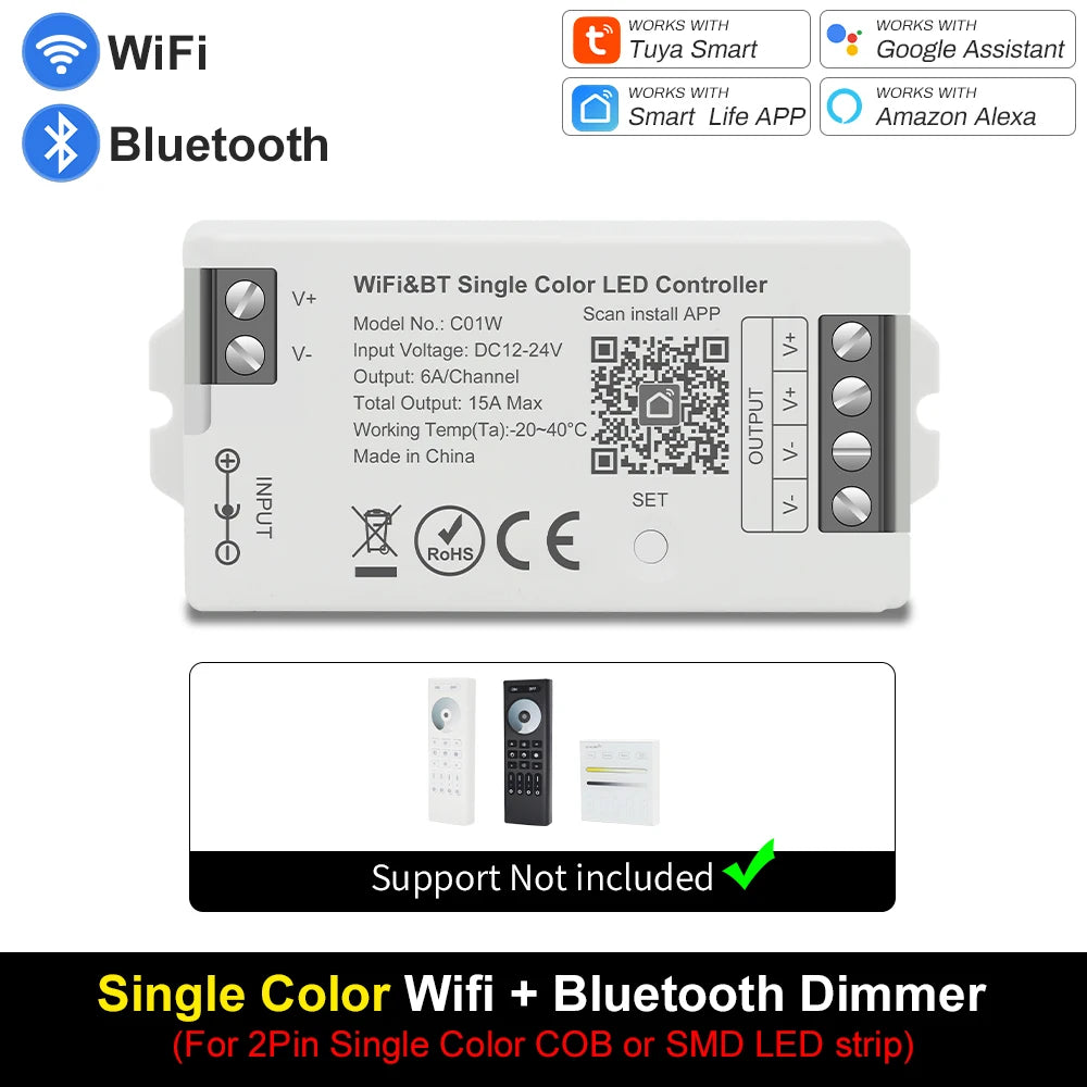 Smart LED Dimmer Tuya Wifi Zigbee DIM CCT RGB RGBW RGBCCT PWM LED Controller Support Alexa Google Home Voice Control