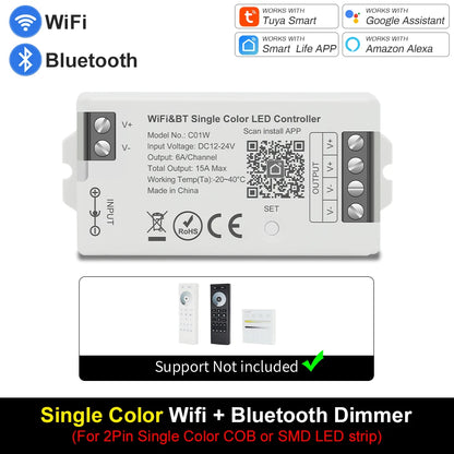 Smart LED Dimmer Tuya Wifi Zigbee DIM CCT RGB RGBW RGBCCT PWM LED Controller Support Alexa Google Home Voice Control