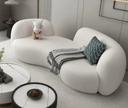 Modern Minimalist Living Room Sofa Berber Fleece Double lounge living room sofas elegant comfortable