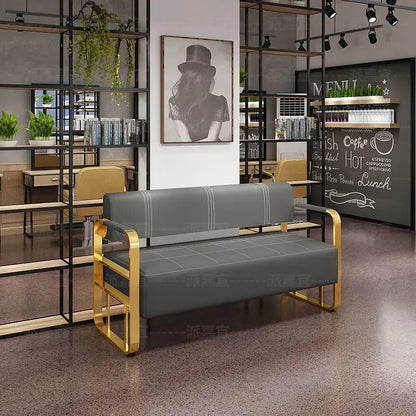 A Barber Shop Sofa Waiting Chair Stainless Steel Office Reception Sofa Chair