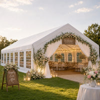 20x50FT Large Event Tent Heavy Duty White Party Shelter Waterproof All Weather Steel Frame With Windows For Wedding Commercial Market Car Parking
