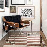 Vasily Chair Designer Celebrity Reclining Chair Medieval Leisure Sofa Stainless Steel Saddle Leather Living Room Chair