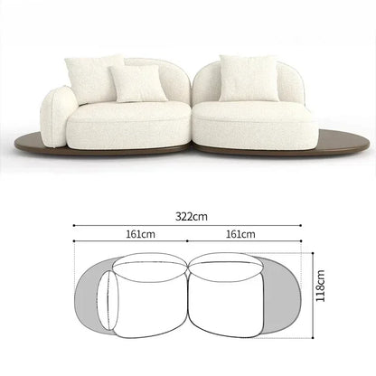 Living Room Coffee Table Designer Creative Three-person Log Style Furniture Modern Simple Modern Morocco Fabric Sectional Sofas