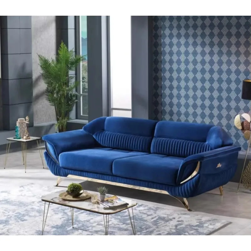 Light luxury fabric fashion living room sofa 3-seat home villa sofa
