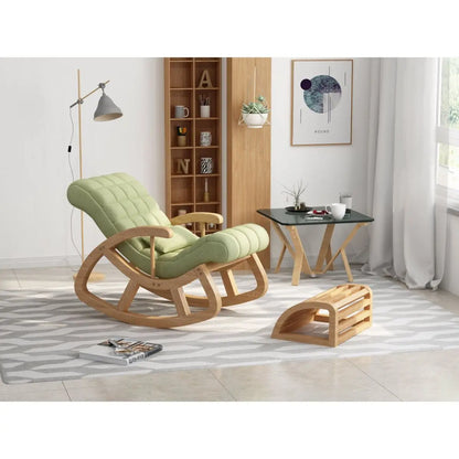 Solid wood rocking  leisure adult solid wood recliner nap chair balcony lazy sofa rocking  for middle-aged and e