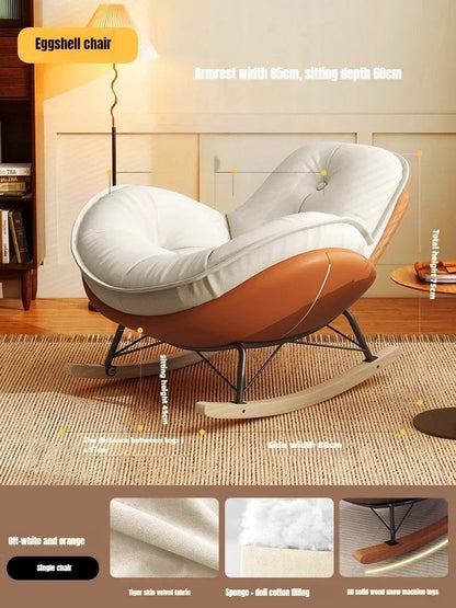 Lazy Sofa Rocking Chair Bedroom Lounge Chair Carefree Adult Living Room Single Balcony Leisure Rocking Chair Recliner Chairs