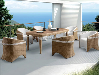Garden Cheap Outdoor Ottoman Round Wicker Footstool