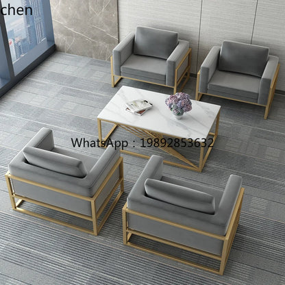 Lobby Sofa Chair Leisure Rest Area Meeting Reception Booth Sofa Table and Chair