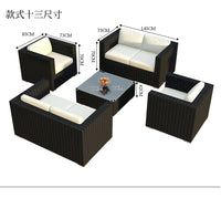 Terrace Modern Garden Sofas Outdoor Combination Courtyard Nordic Garden Sofas Waterproof Pe Rattan Furniture Sofá Jardín MHHYSF