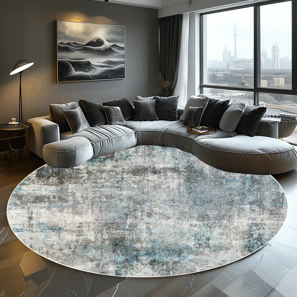 Abstract Round Carpet Living Room Decoration Home Modern Bedroom Decor Carpet Balcony  Washroom Floor Mat  Washable Pet Rugs