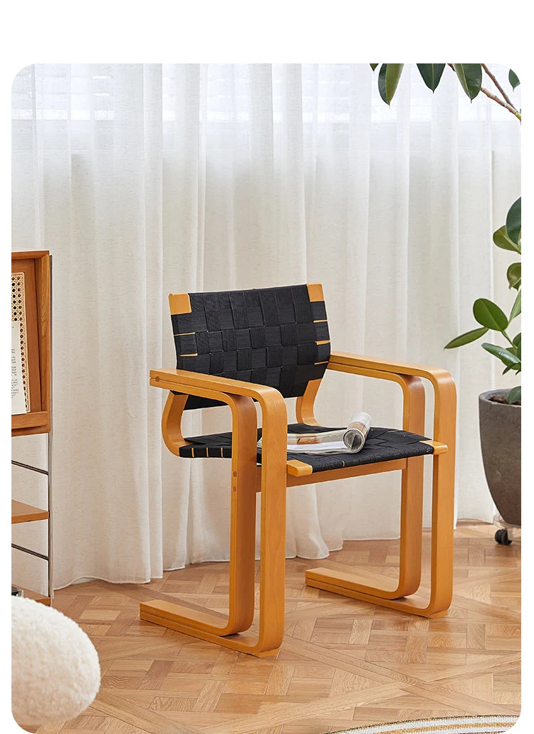 Solid Wood Woven Fabric Dining Chairs,Backrest Armchair,Furniture,Customized,Home,Living Room,Desk Stool