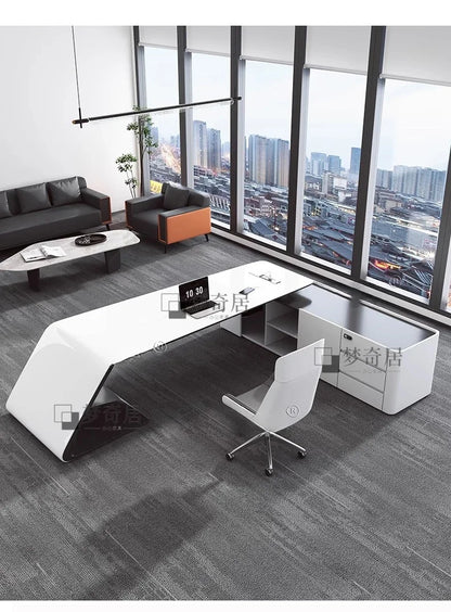 Asthetic Executive Luxury Desk Manager L Shaped Modern Designer Computer Table Organizer Workstation Escritorio Office Furniture