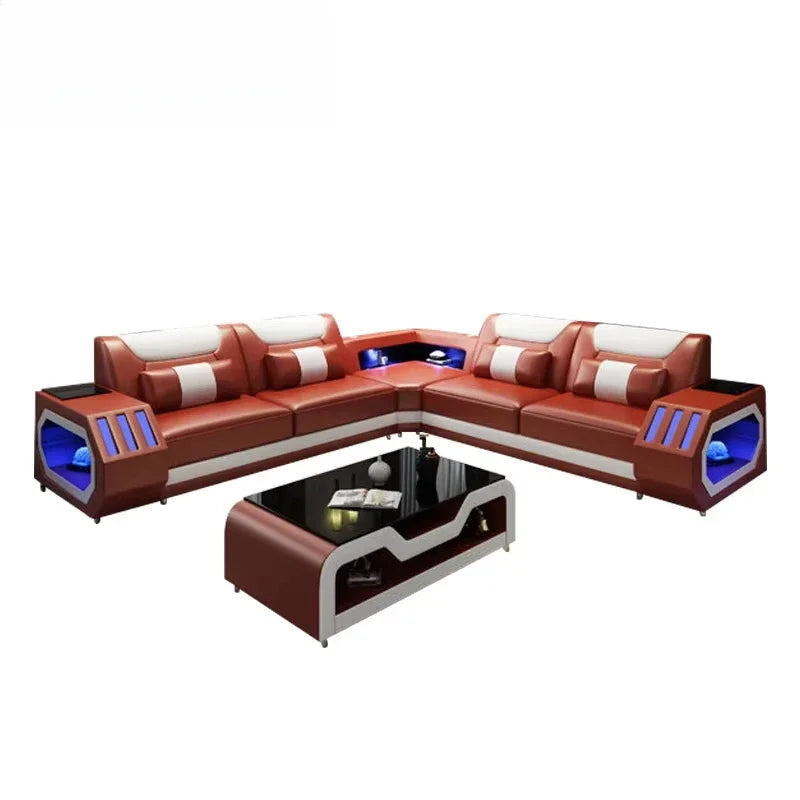 Internet celebrity modern multi-functional led living room comfortable living room reclining sofa