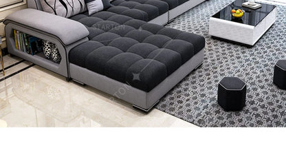 Sectional Couches for Living Room with Smart Bluetooth Speaker Charging Sectional Sofa Set with Chaise L-Shape Sectional Couch