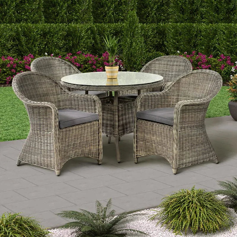 US Retro Outdoor Rattan Cafe Restaurant Table and Chair Combination Open-air Courtyard Garden Rattan Dining Table and Chairs