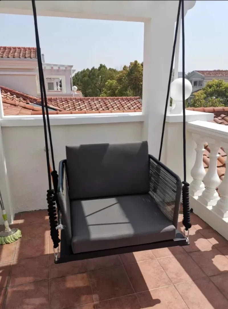 Nordic Patio Swings Indoor Balcony Hanging Basket Chair Home Single Double Rope Hanging Basket Hanging Chairs Outdoor Furniture