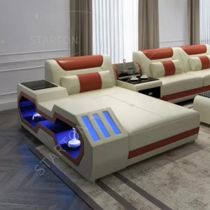 Modern Couch Living Room Leather High Back Comfortable Home Use Sofa