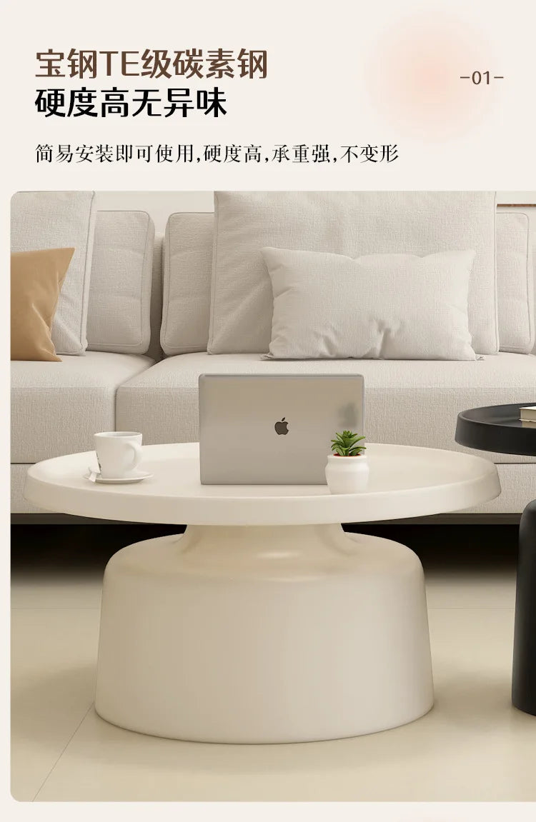 Cream Apartment Nordic Coffee Table Living Room Small Apartment Simple Internet Celebrity Wrought Iron Modern Round Ma