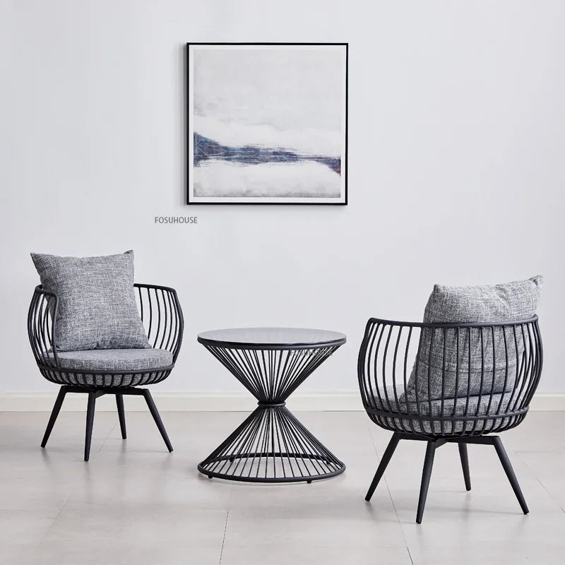 Living Room Furniture Bedroom Light Luxury Minimalist Single Sofa Chair Lounge Chair Nordic Wrought Iron Living Room Chairs