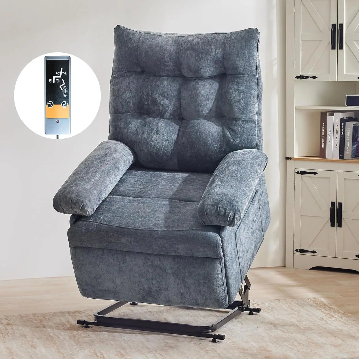 Redlife Power Lift Reliner Chair for Elderly Ergonomic Reliner Sofa w/ 3 Motor Power Adjustable Position for Living Room Bedroom
