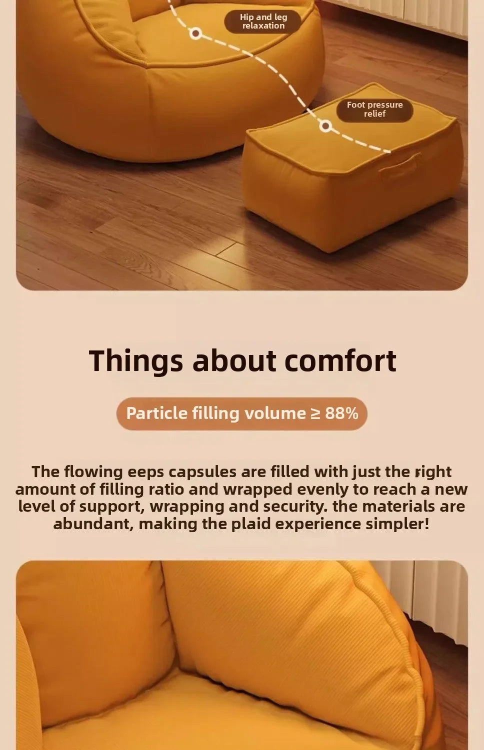 Bean Bag Lazy Corduroy Comfortable Sofa Single Bed Tatami Bedroom Balcony Casual Lightweight Small Sofa Living Room 2025 New