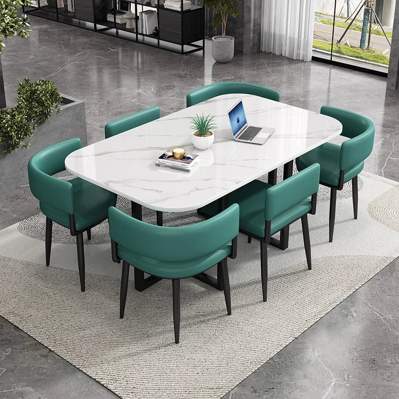 Minimalist   Marble Top Dinning Table 6 Seater Modern Restaurant Home Dining Room And Chairs Sets