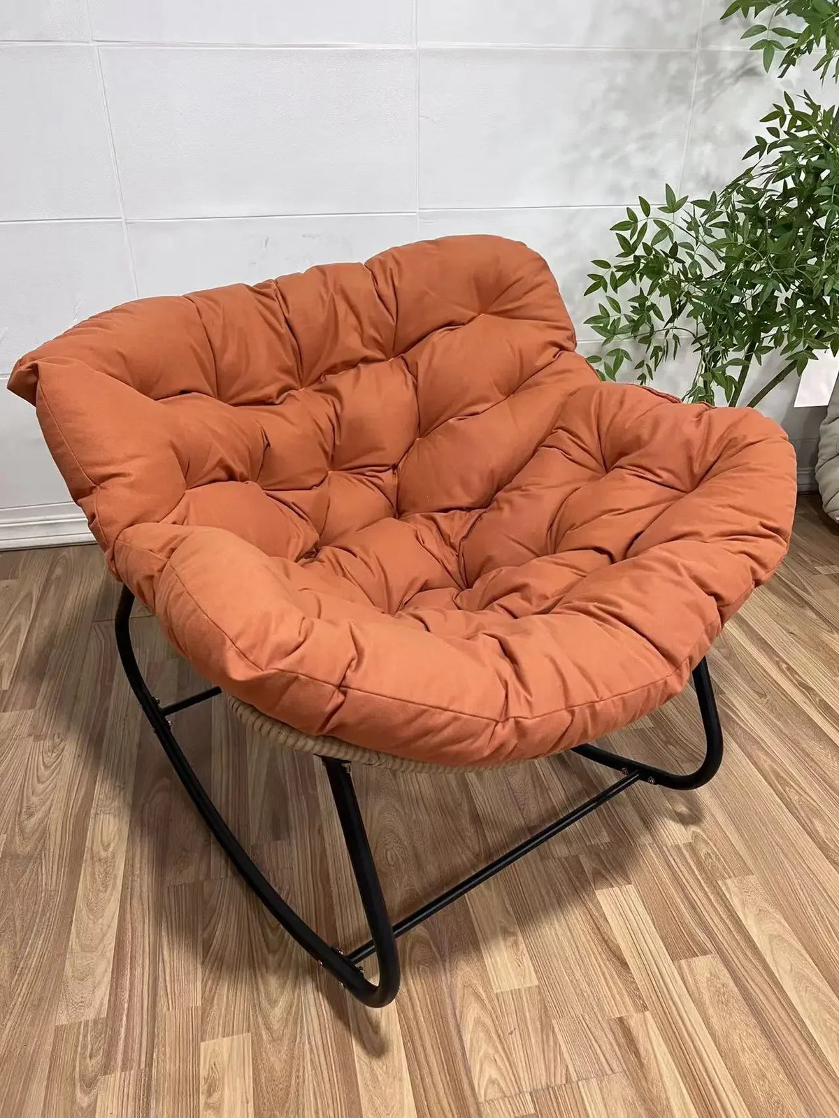 Metal Rocking Chair Adult Reclining Chair Balcon Home Single Leisure Chairs Living Room Red Sofa Chair Lazy Recliner