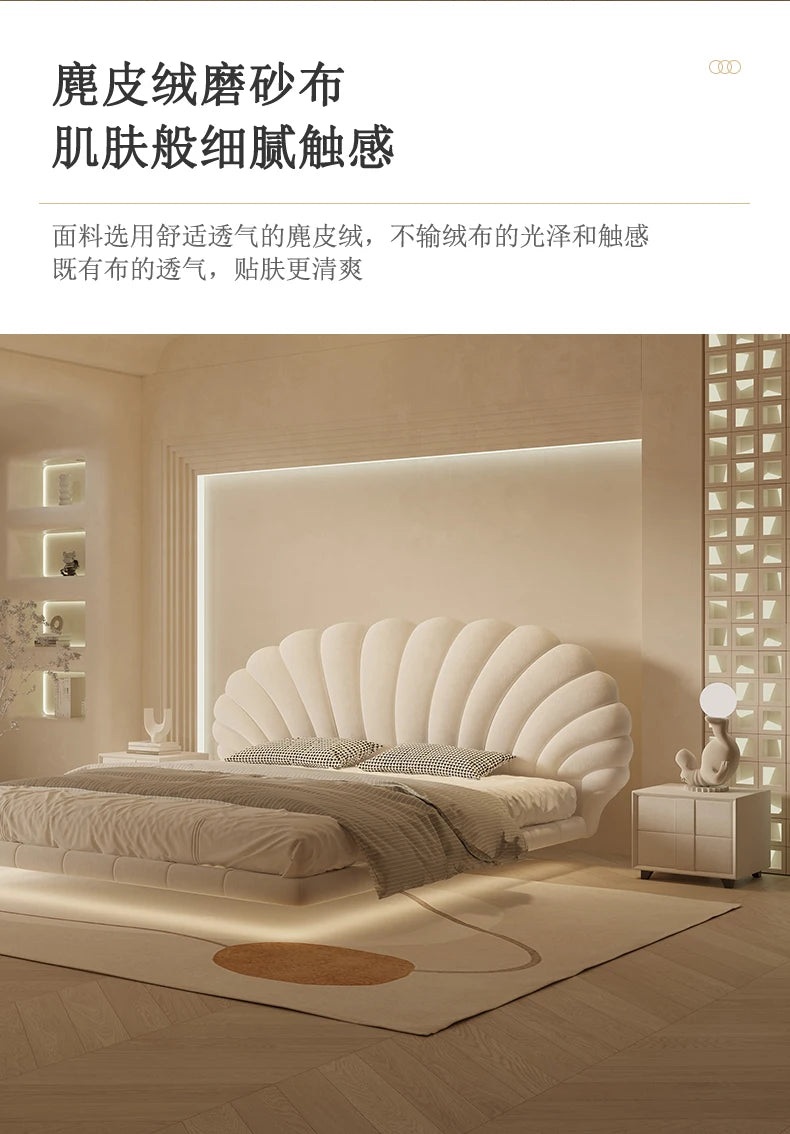 Nordic elegant Double bed 180x200cm interior Minimally comfortable bedroom beds luxury creativity camas matrimoniales furniture