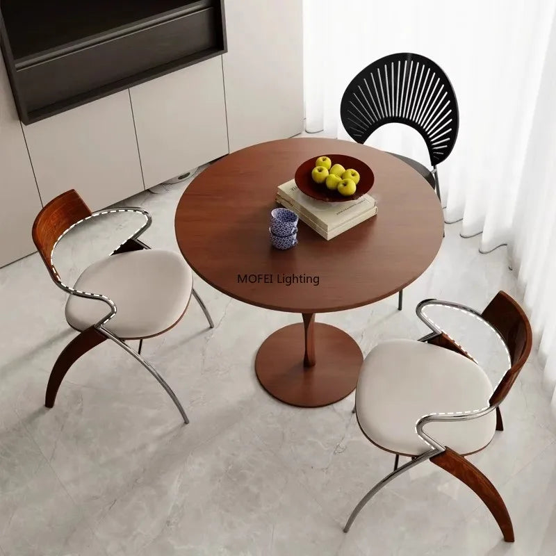 Antique Danish Designer Dining Chair Retro Simple Household Solid Wood Backrest Armchair Net Red Coffee Shop Leisure Chair