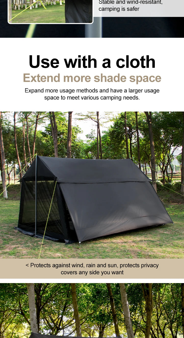 Large Camping Tent, 210D Waterproof Sun Protection, Portable Folding Anti-Mosquito Family Tent for Outdoor Beach Park