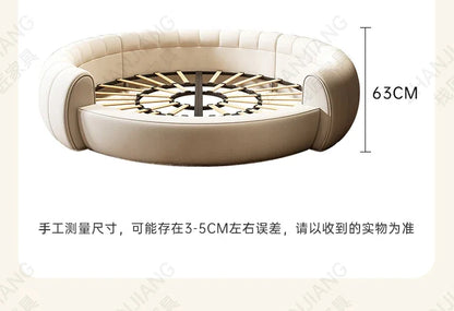 M71 round Bed Double Marriage Bed Modern Simple Home Hotel 2M Serena Large round Cream Wind Bed in Master Bedroom