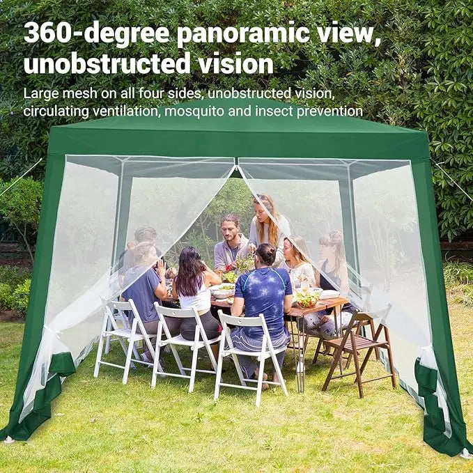 Easy Pop-Up Canopy, Outdoor Screen Tent with Mesh Mosquito Netting Side Walls, Pop Up Tent, Waterproof for Camping Party Yard