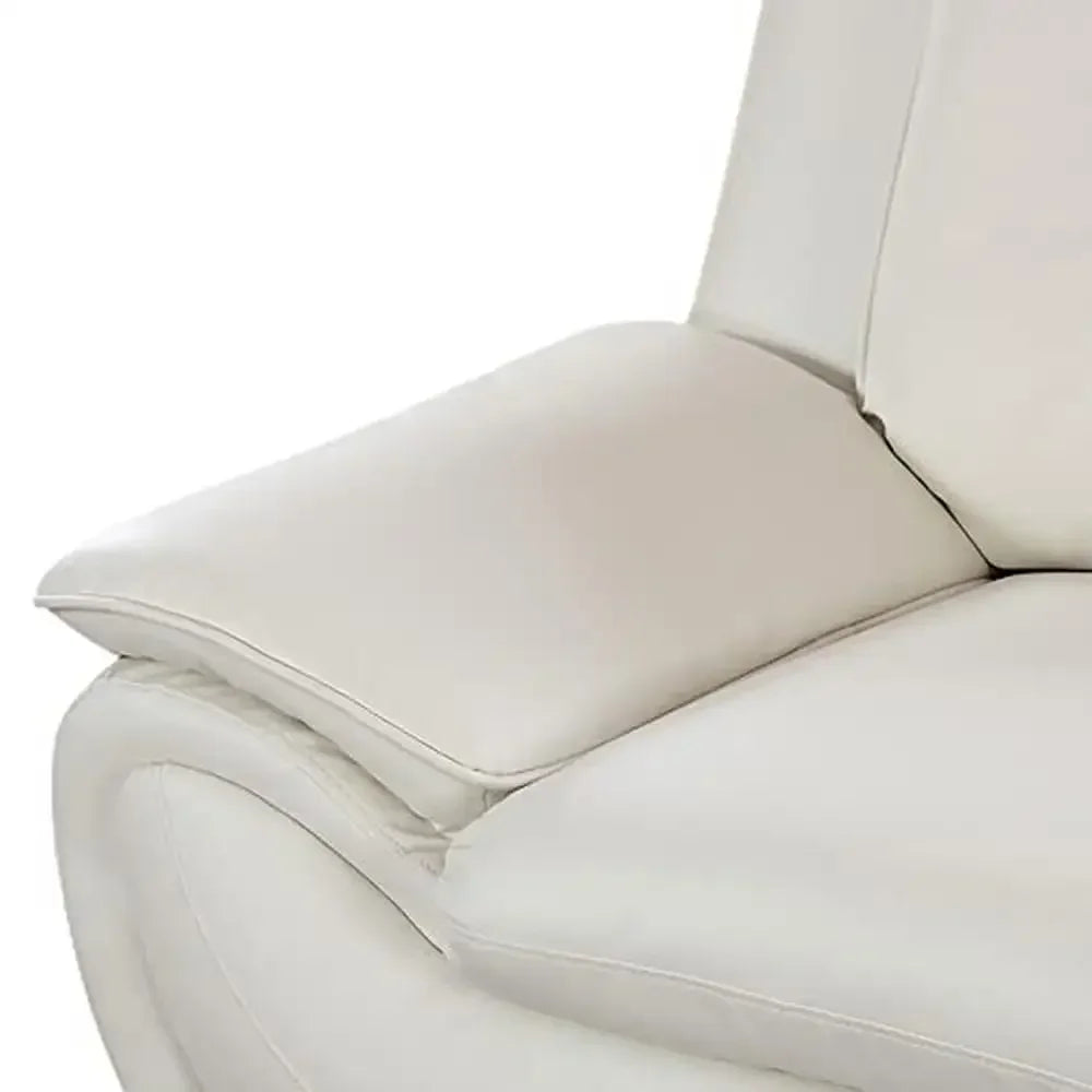 3-Piece Modern Living Room Furniture Set Leather Sofa Loveseat Armchair Cream Ergonomic Design Durable Wood Frame Easy-to-Clean
