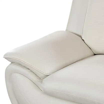 3-Piece Modern Living Room Furniture Set Leather Sofa Loveseat Armchair Cream Ergonomic Design Durable Wood Frame Easy-to-Clean