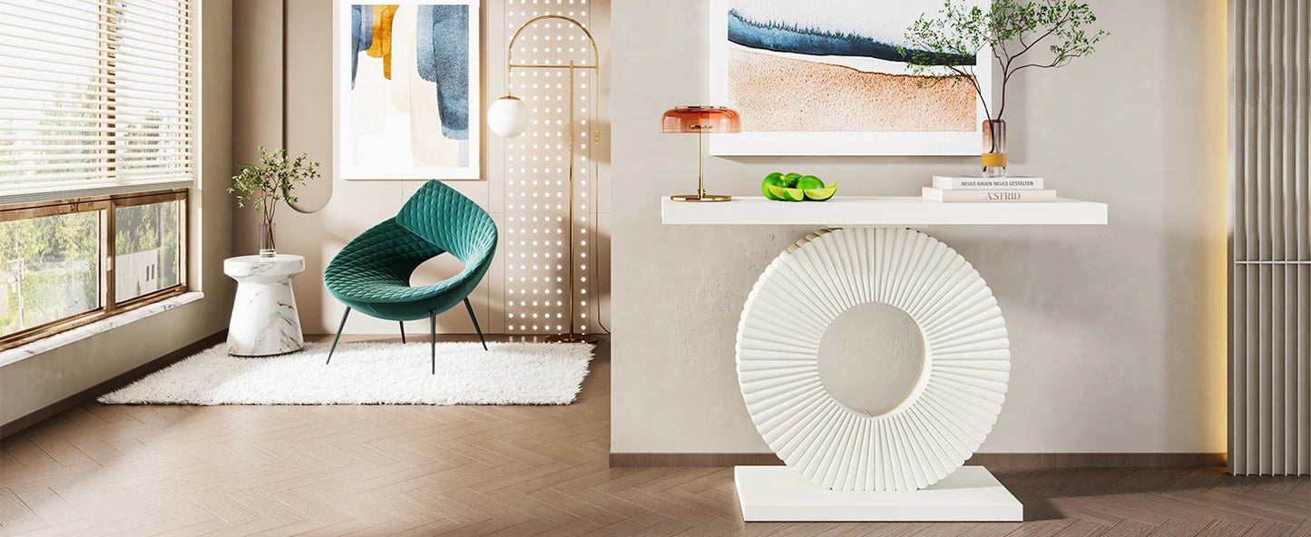 Tribesigns Modern Console Table with Geometric Base, 40 inch Wood Entryway Table Sofa Table Narrow Long Table