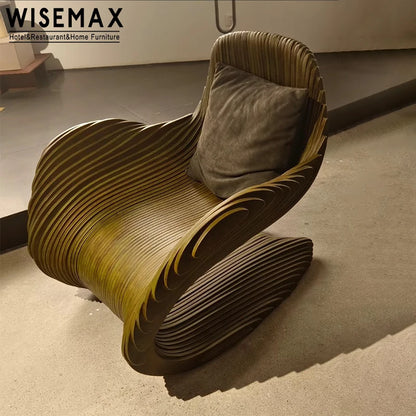 Furniture Modern Living Room Art Furniture Simple Solid Wood Irregular Unique Leisure Single Armchair Family Hotel