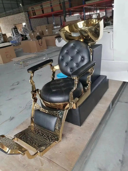 Barber Chair Retro Stylish Hairdressing Beauty Armrest Hydraulic King Hair Styling Classic Furniture Salon Barber Chair