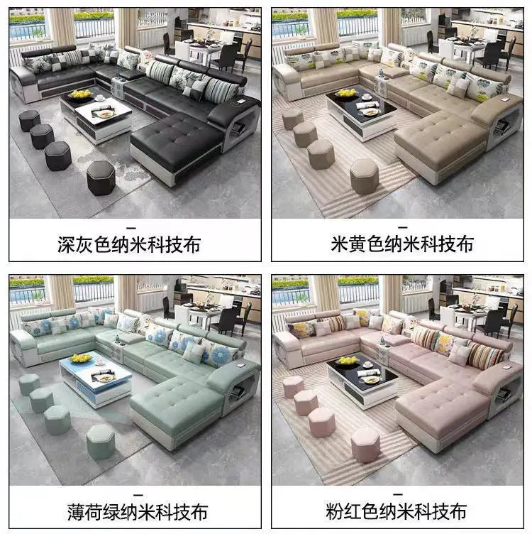 Nordic Italy Leather Lounge Genuine Leather Sectional Big Sofa l Shape Living Room Sofas Leather Luxury Corner Furniture