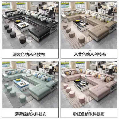 Nordic Italy Leather Lounge Genuine Leather Sectional Big Sofa l Shape Living Room Sofas Leather Luxury Corner Furniture