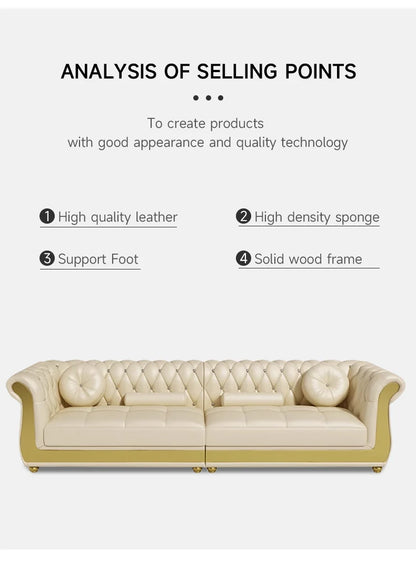 Luxury Chesterfield Sofa Home Office Hotel Living Room Furniture Modern Leather Sofa Set Подставка Под Ноги Офисная Divano
