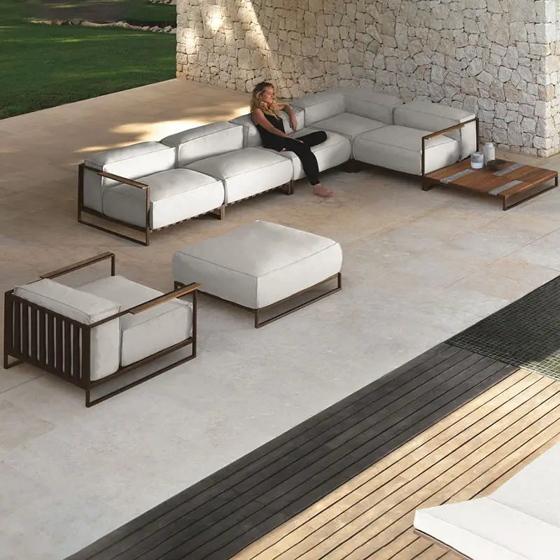 Outdoor Teak Sofa Set 2026 | Premium Garden Patio Furniture with Lounger, Chair & Coffee Table