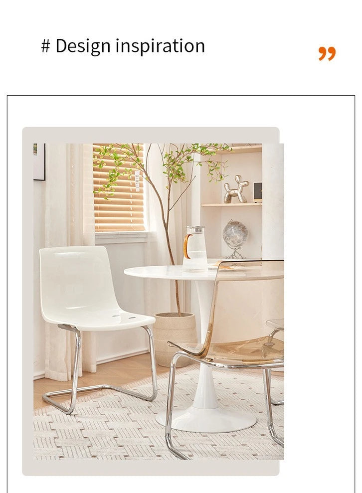 Nordic Modern Clear Acrylic Dining Chair Transparent Plastic Thickened Backrest Chair Simple Home Dining Room Furniture Design